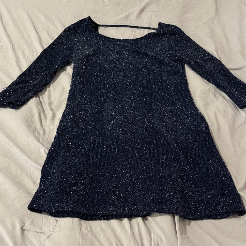 Juniors Sparkly Navy Blue Dress
